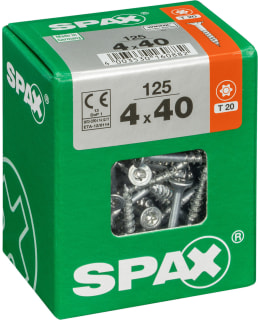 SPAX TX 4X40 UPPOKANTA 125KPL YLEISRUUVI Main Image