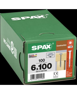SPAX 6,0X100 T30 100KPL PUURAKENNERUUVI Main Image