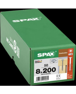 SPAX 8,0X200 T40 50KPL PUURAKENNERUUVI Main Image