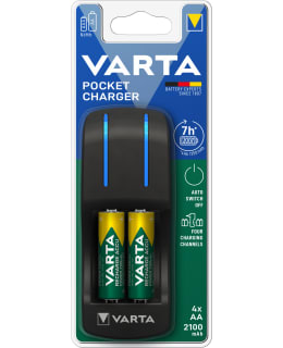 Varta Pocket Charger 4xAA 2100 mAh akut + laturi Main Image