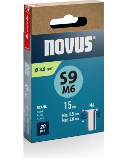 NOVUS M6X15 TERÄS NIITTIMUTTERI 20KPL Main Image