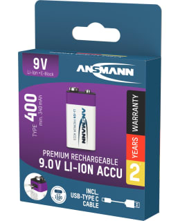 Ansmann 9V Recharge 400mAh w/C 1p Main Image