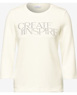 Cecil New Pia T-Shirt Donna – Maniche Lunghe, Scollo Rotondo, In Cotone Organico, Basic Versatile