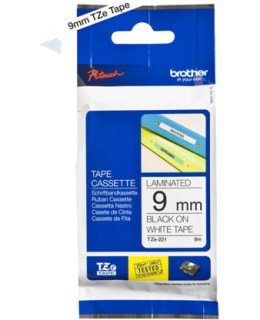 BROTHER TZE221 TAPE BLACK/WHITE 9MM 8M Main Image