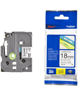BROTHER TZE241 TAPE BLACK/WHITE 18MM 8M Main Image