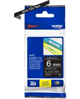 BROTHER TZE315 6 WHITE ON BLACK Main Image