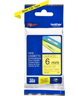 BROTHER TZE611 TAPE BLACK/YELLOW 6MM 8M Main Image