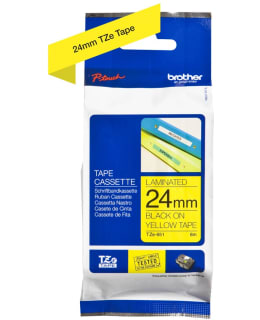 BROTHER TZ651 24 BLACK ON YELLOW Main Image