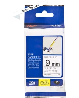 BROTHER TZEFX221 9 BLACK ON WHITE FLEX Main Image