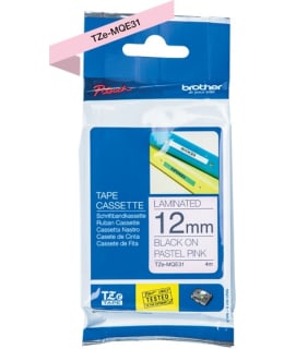 BROTHER TZEMQE31 12 BLACK ON PASTEL PINK Main Image