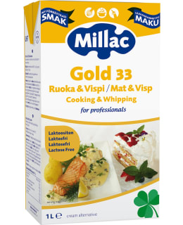 Millac Gold 33 UHT Laktoositon 1L kasvirasvasekoite Main Image