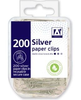 AKO 200KPL HOPEANVÄRINEN PAPERIKLEMMARI Main Image