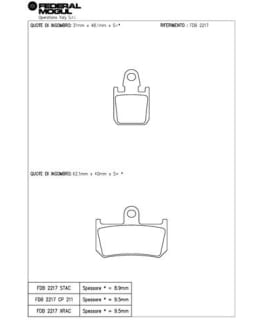 FERODO FDB2217 BRAKE PADS SINTER XRAC RA Main Image
