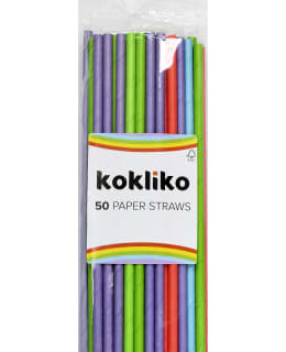 PAPER STRAW 5 COLOURS ASSORTMENT 50PCS Main Image