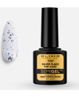 Elixir Semi Gel Silver Flake Top Coat 8 ml päällysgeelilakka Main Image