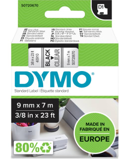 DYMO D1 9MM LÄPINÄKYVÄ TARRATEIPPI Main Image