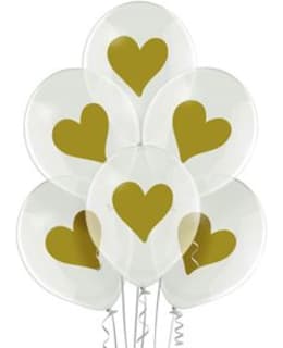 KULTAISET SYDÄMET 6KPL ILMAPALLO Main Image