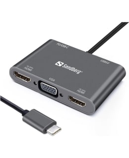 SANDBERG USB-C DOCK 2HDMI 1VGA USB PD Main Image