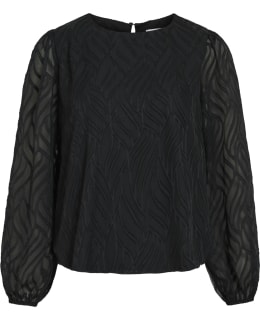 VILA 14107406-BLB-36 BLOUSE OPEN NECKL Main Image