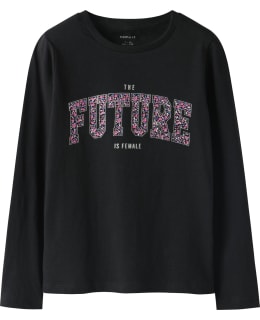 NI 13244716-BLA-122/128 T-SHIRT FEM KNIT Main Image