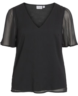 VILA 14114162-BLA-34 BLOUSE OPEN NECKL Main Image