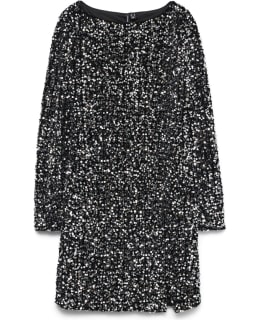 VM 10335717-BLA-SIL-S DRESS FEM KNIT Main Image