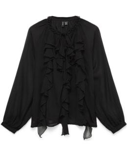 VM 10351478-BLA-L BLOUSE OPEN NECKLINE Main Image