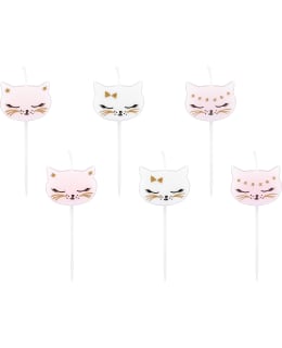 SULOINEN KISSA 6KPL KAKKUKYNTTILÄ Main Image