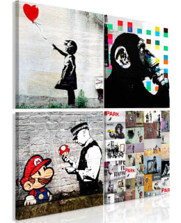 ARTGEIST BANKSY COLLAGE 4X 20X20 TAULUT Main Image