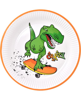 CARTON PLATE 23CM CRAZY DINO 8PCS Main Image
