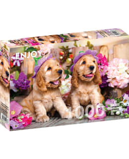 ENJOY SPANIEL PUPPIES WITH HATS 1000P Main Image