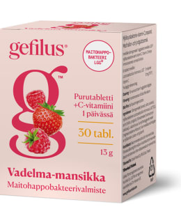 GEFILUS VADELMA-MANSIKKA PURUTABLETTI Main Image