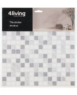 4LIVING 652683 30X30 WH/GREY TILE STICKE Main Image