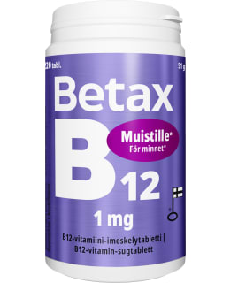 BETAX B12 1MG 220 TABL RAVINTOLISÄ Main Image