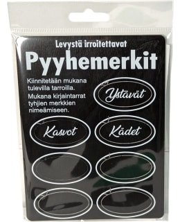 JOHAN 7 KPL OVAALI MUSTA PYYHEMERKKI Main Image