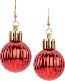 IBERO 5C294 RED XMAS BAUBLE EARRINGS Main Image
