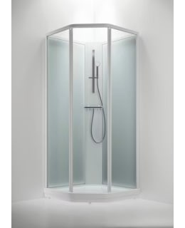 INR Bric 2 90x90 cm huurre/kirkas lasi valkoinen kehys suihkukaappi Main Image