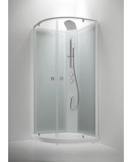 INR Bric 4 91x91 cm kirkas huure/kirkas lasi valkoinen kehys suihkukaappi Main Image