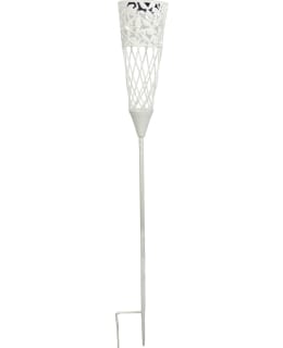 VALLEY SOLAR TORCH WHITE METAL 12X99CM Main Image