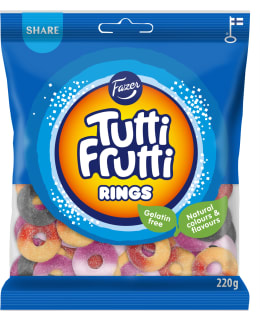 FAZER TUTTI FRUTTI RINGS 220G PUSSI Main Image