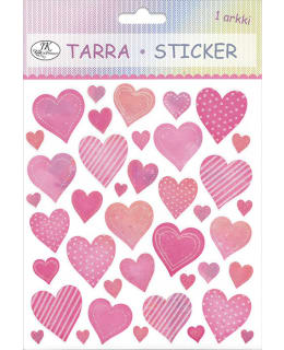 JKP SYDÄMET PINKKI TARRA-ARKKI Main Image