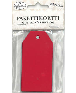 J.K. Primeco 4x8cm punainen pakettikortti Main Image