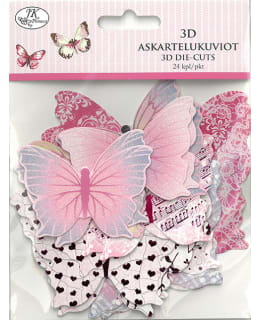 JKP 2975 PINKKI PERHOSET 3D-ASK.KUVIO Main Image