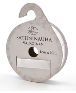 JKP 1CMX10M VALKOINEN SATIININAUHA Main Image