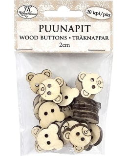 J.K. PRIMECO 2CM TEDDY BEAR WOOD BUTTONS Main Image
