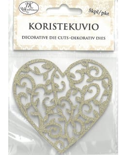 JKP KULTA SYDÄN GLITTER KORISTEKUVIO Main Image