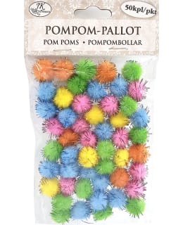 JKP 50KPL GLITTER VÄRILAJ POMPOM-PALLOT Main Image