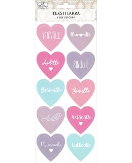 J.K. PRIMECO SYDÄMET LILA TEXT STICKER Main Image