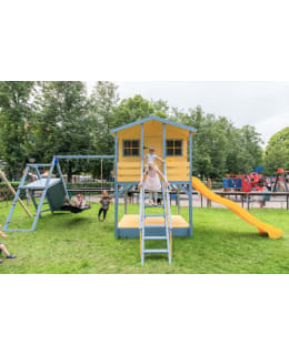Fixu 4 playhouse with sandbox, slide, swings, climbing wall and ropes Main Image