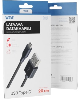 WAVE TINY 0,2M USB-C MUSTA DATAKAAPELI Main Image